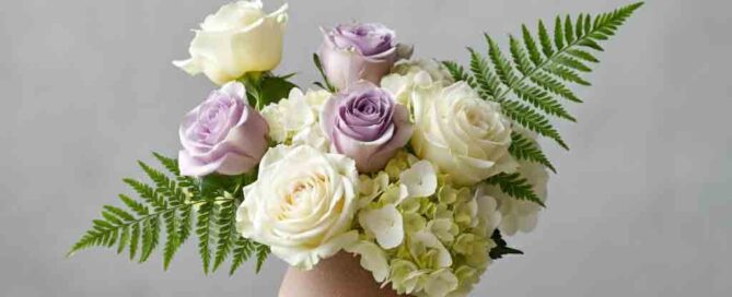 Sympathy Flower Arrangement of Roses and Ferns
