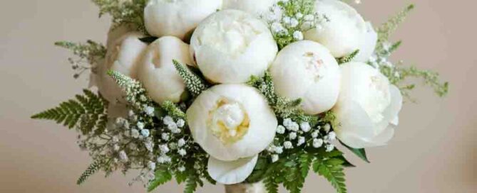 Bridal Bouquet w/white peonies
